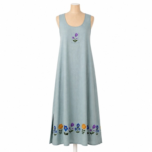Patchington Dresses & Skirts - Vintage Y2K 100% Silk Floral Cottagecore Maxi Dress Size XL Sleeveless Granola